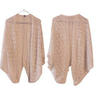 Cotton crochet shrug, cream, Medium